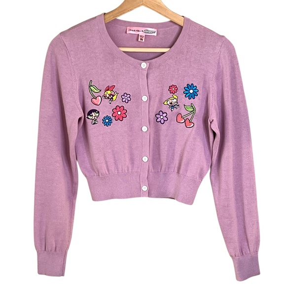 Dolls Kill x Powerpuff Girls Embroidered Cardigan Size Medium - Picture 1 of 10